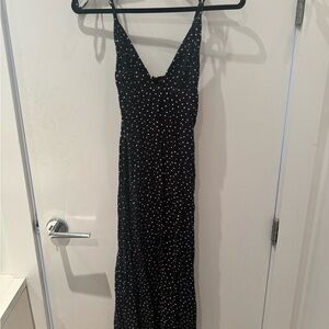 Reformation Tie Shoulder Polka Dot Dress